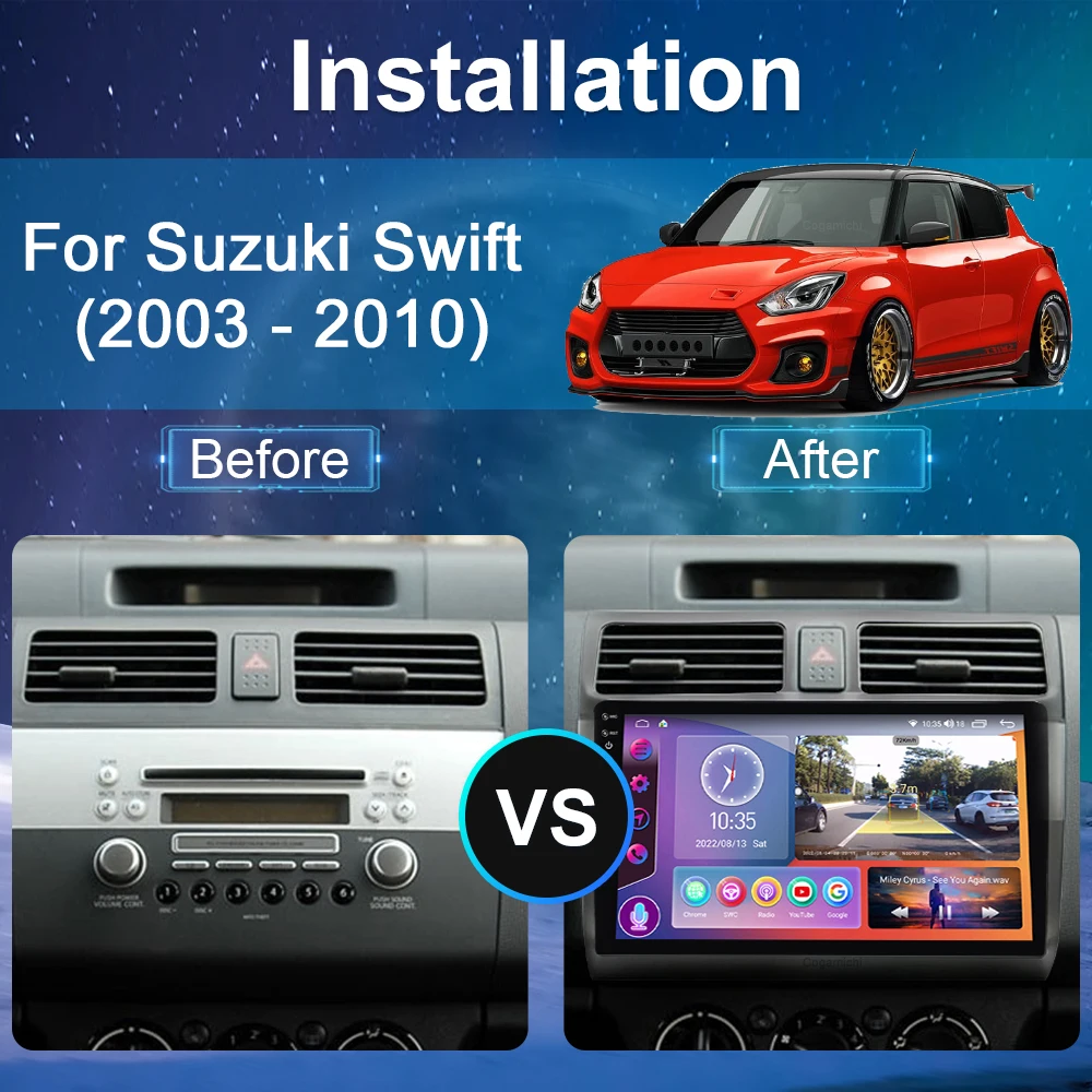 Swift Rl Prosuzuki Swift 2005-2010 Android 10.0 Gps Carplay Multimedia  Player