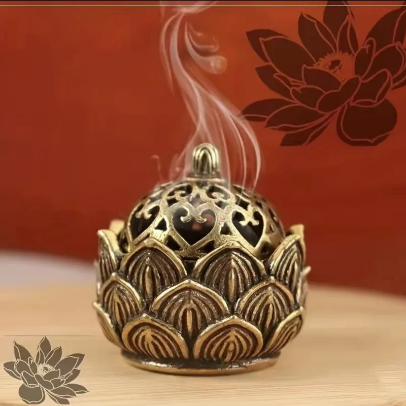 Lotus Incense Burner Small Cone Shaped Burner Mini Asian Style Lotus Zen Decorative Gift Interesting Design Beautiful Appearance