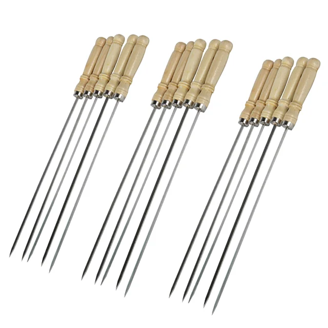 25 Db Barbeque Grill Barbecue Bot Zöldség Hús Nyárs Újrahasznosítható Bbq Rozsdamentes Acél Pörkölő Halak Mályvacukor - Image 2