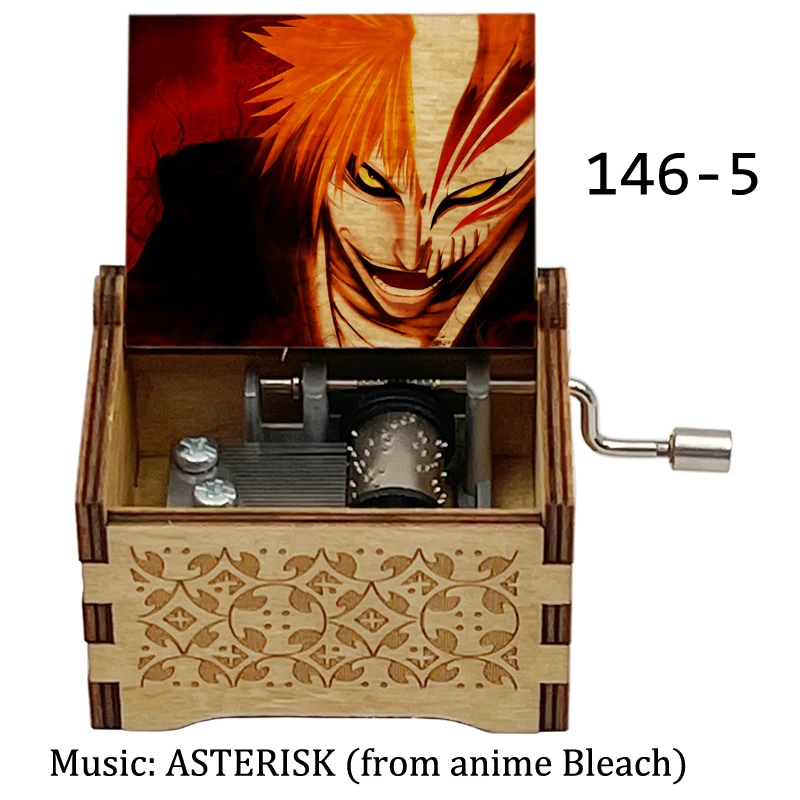 Home Decoration Ornaments Anime BLEACH Black Wooden Music Box Study Desk Accessories Holiday Gifts for Friends