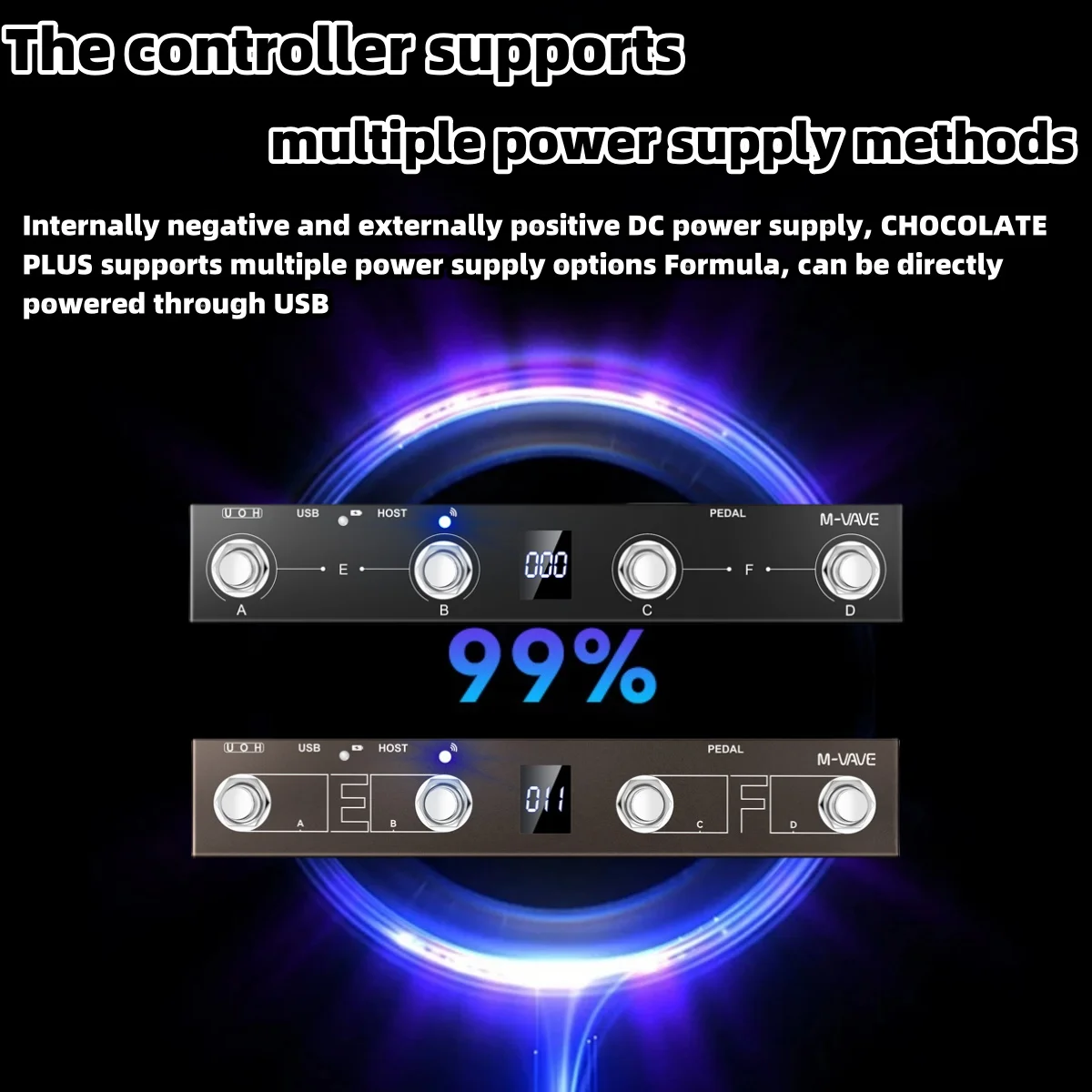 MIDI Controller M-VAVE Chocolate Plus Programmable MIDI Controller 4 Buttons Footswitch Support Host USB MIDI Control Wireless Midi Adapter