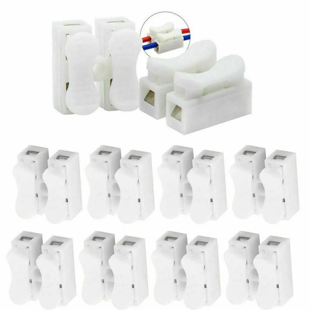 Description Picture 5 of item10pcs CH2 Quick Splice Lock Wire Connectors 2Pins Electrical Cable Terminals White 220v For Easy Safe Splicing Into Wires