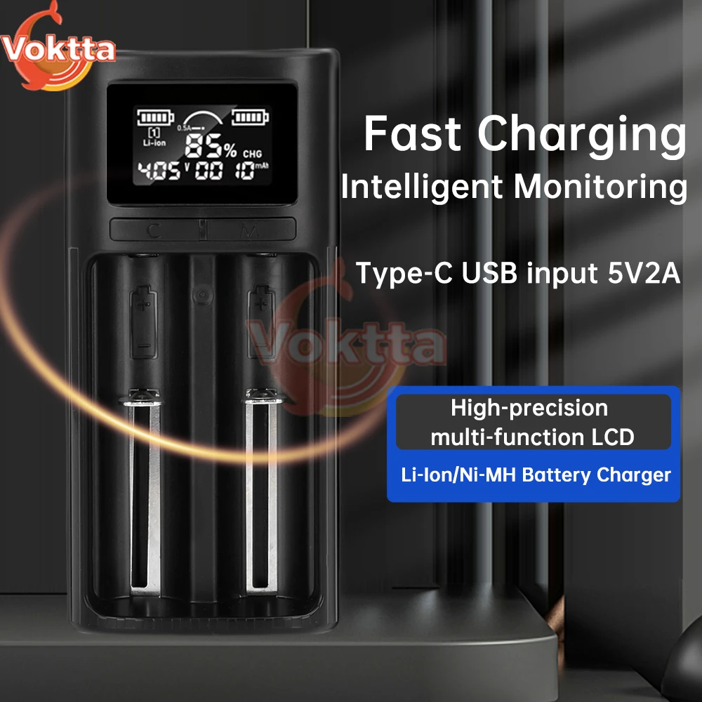 Lithium Battery Tester 18650 21700 LCD Display Digital Battery Charger Capacity Indicator