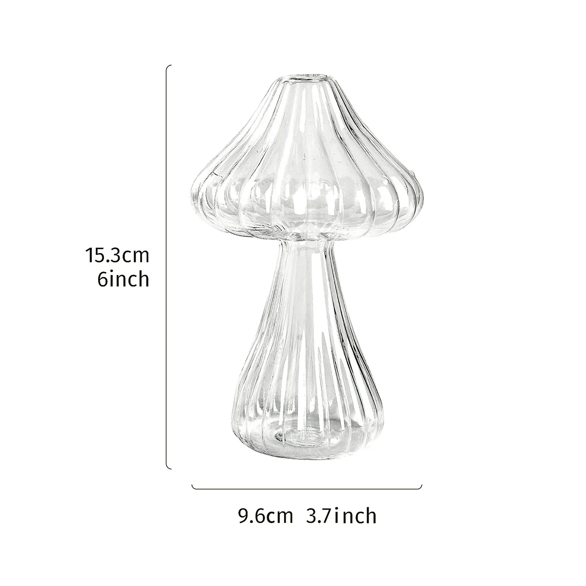 1PC, creative transparent glass small straw mushroom-shaped decorative vase, transparent mushroom vase for home decoration