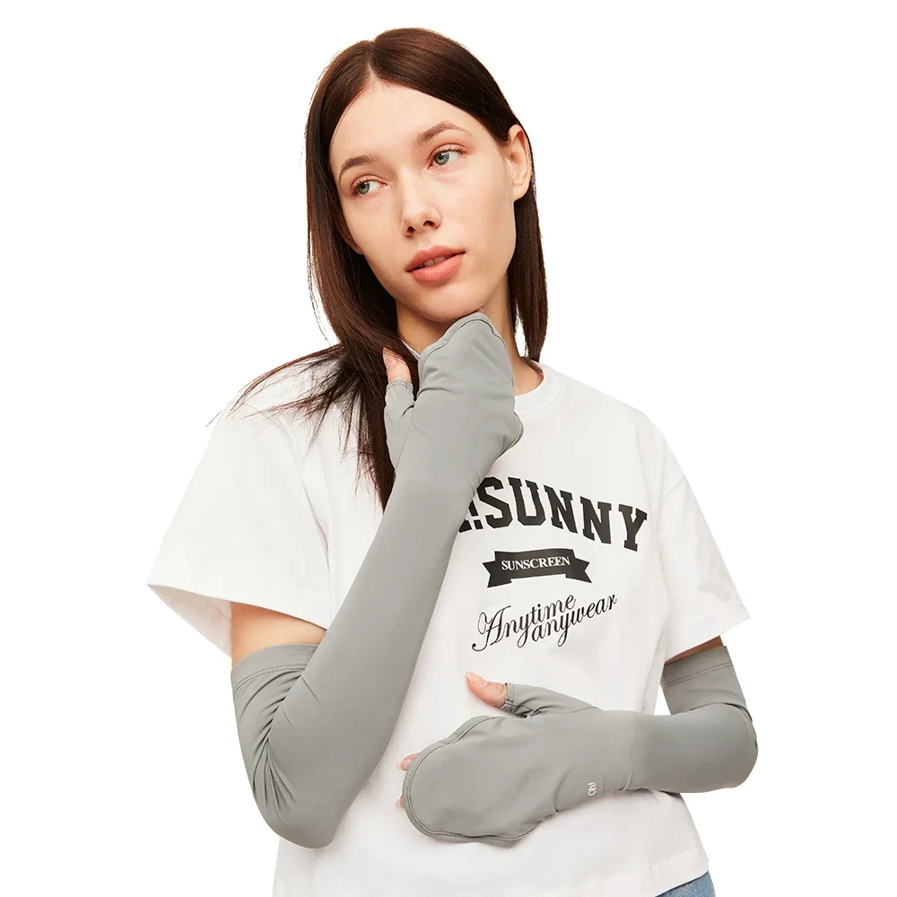 OhSunny  New Women Long Arm Sleeve V-Gloves UV Protection UPF50+ Upgraded Breathable Cooling Golf Gloves Outdoor Running