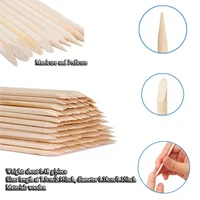 10/20/50/100/200 Pcs 75mm Wooden Sticks Nail Art Design Orange Wooden Stick Cuticle Pusher Remover Pedicure Manicure 2