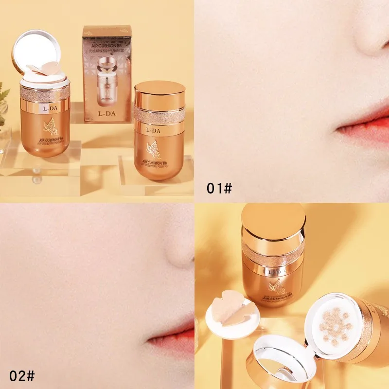 Makeup Cream Makeup Foundation Butterfly Puff Air Cushion BB CC Cream Isolation Natural Concealer Makeup Face Base Moisturizing Oil Control Breathable Natural