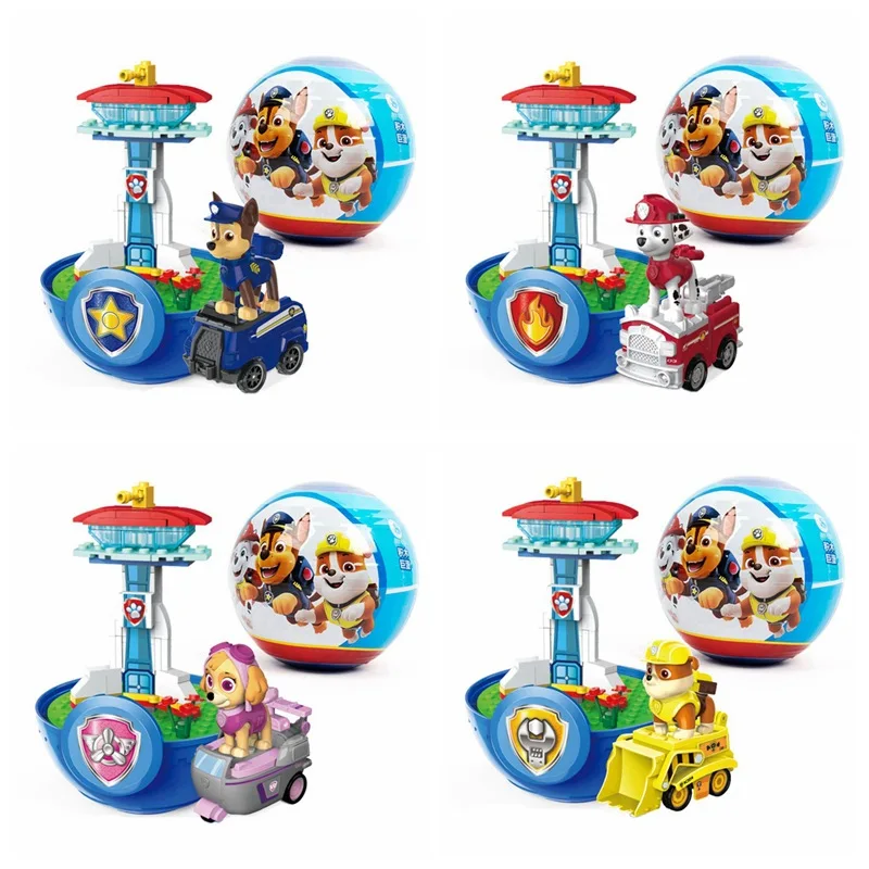 Nuovo Genuino Paw Patrol Guarda Fuori Torre Patrulla Canina Building Block Toy Rescue Base Centro Di Comando Inseguimento Skye Regalo Di Natale