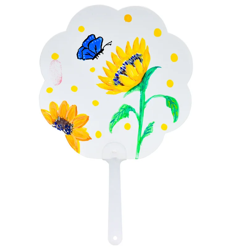 5pcs DIY Clear Plastic Fan Blank Transparent Decorative Fans for Painting Crafts Perfect for Kids Art Calligraphy DIY Decor