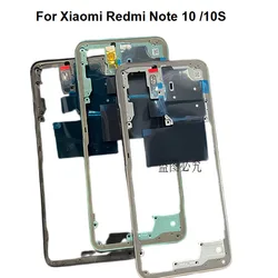 New Middle Frame Front Bezel Back Housing Case for Xiaomi Redmi Noteシリーズ (Note 10S Blue)