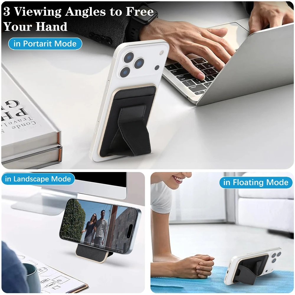 Universal Magnetic Card Holder with Kickstand