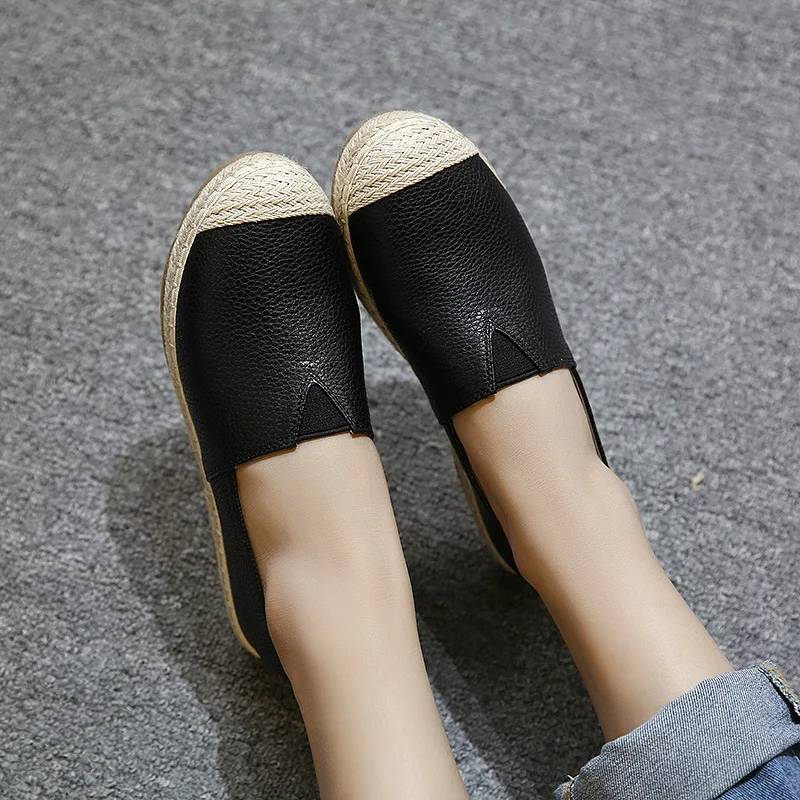 New Women Shoes Flats Fisherman Sneakers Ladies Casual Loafers Woman Low-cut Slip-on Plus Size Rome Retro Style High Quality