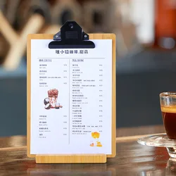 Solid Wood Folder A3 Art Drawing 4K Board Menu Clip Writing Cafe Restaurant A4 Board Clip Clipboard with Storage