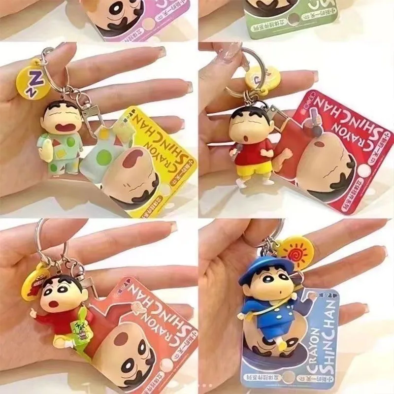 

Anime Cute Cartoon Crayon Shin Chan Key Chain 3D Bag Pendant Kawaii Daily Carry-On Exquisite Workmanship Pleasantly For Girls