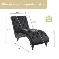 Chaise Lounge Indoor,Velvet Upholstered Lounge Chair Button-Tufted Armless Chair with Pillow, for Bedroom Living, Customized 2