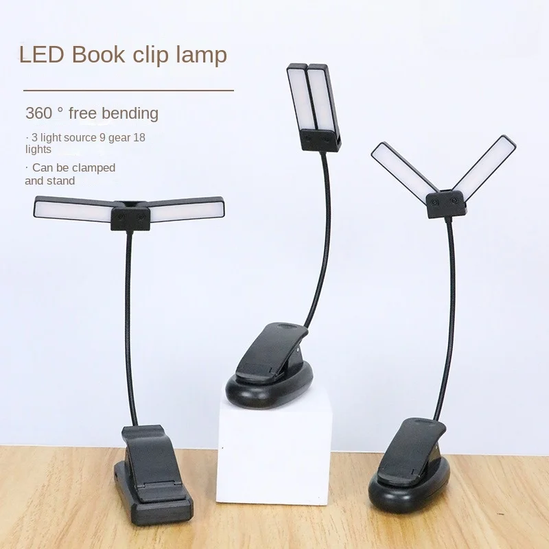 Dimmable LED Desk Lamp Eye Protection USB Rechargeable Power Display Clip On Home Office Super Bright Piano Music Stand Light Book Reading LED Light LED Desk Lamp Book Light Mini LED Light