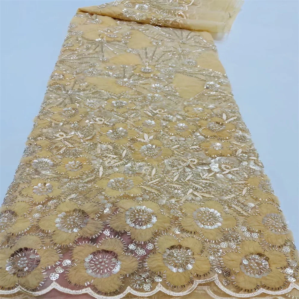 

Новейшие бусины, Африканское кружево 2022, высококачественные блестки, нигерийская французская Тюлевая кружевная ткань, вышивка для женского платья