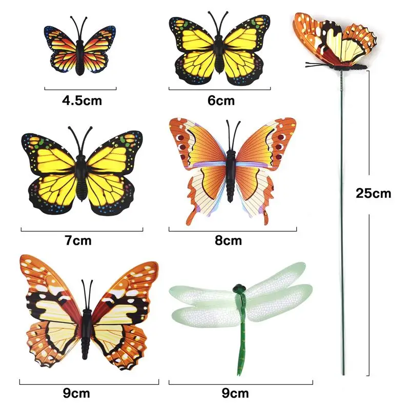 Bunch of Butterflies Garden Yard Planter Colorful Whimsical Butterfly Stakes Decoracion Outdoor Decor Flower Pots Decoration butterfly decoration garden art decor
