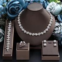 2024 New 4-piece Jewelry Set with Cubic Zirconia, Suitable for Women's Wedding Party Wedding Accessories Dubai, Saudi Arabia 1