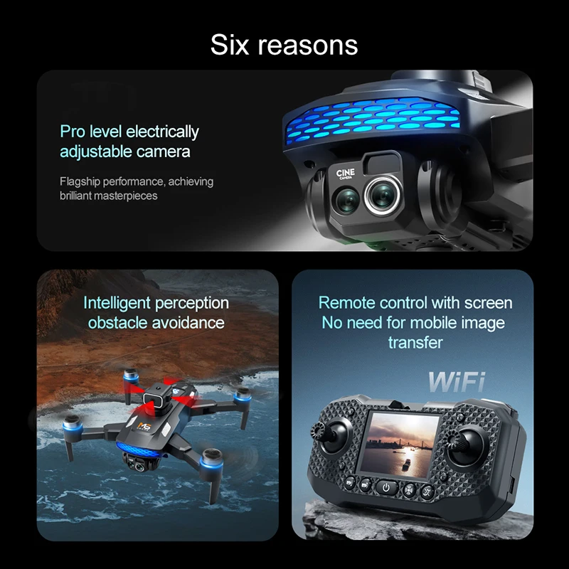 Xiaomi M6 Drone Screen Remote Brushless Motor 8K HD Camera Optical Flow Positioning Obstacle Avoidance FPV RC Quadcopter drone quadcopter