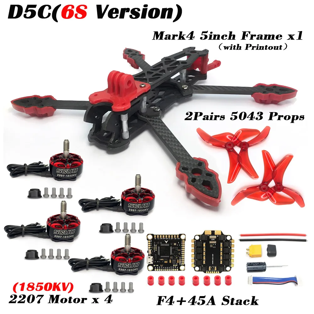 ตัวเลือกสินค้า โดรน Mark4 5 นิ้ว D5 บินเร็ว ทนทาน พร้อม FPV และ ELRS