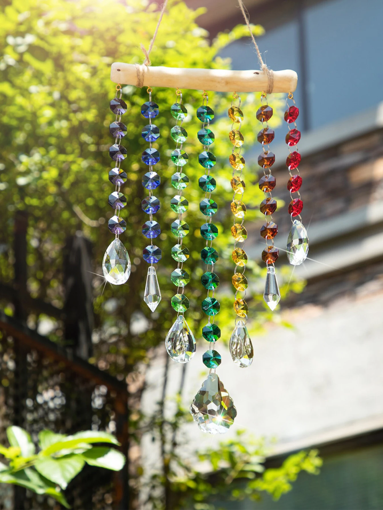 1pc Crystal Wind Chime Pendant Outdoor Gardening Window Room Hanging Wall Decorations outdoor wind chimes wind bell pendant