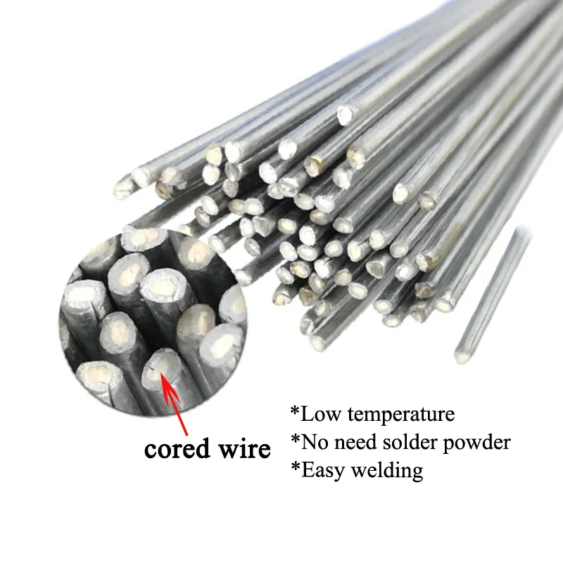 Welding Rods 10pcs Low Temperature Melt Aluminum Weld Bars Cored Wire 2mm Rod Solder for Soldering Aluminum No Solder Powder for welding rods