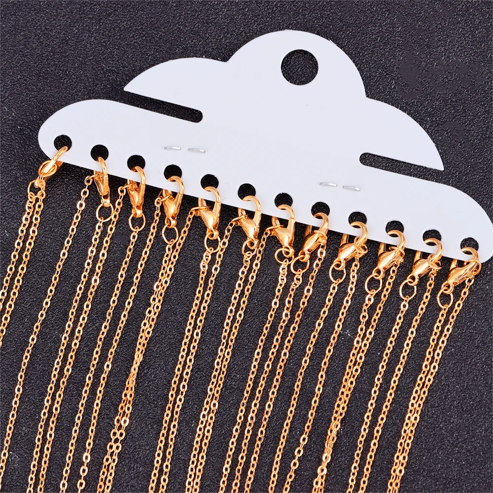 12 Teile/satz Gold Silber Farbe Kupfer O Kette frauen Schlüsselbein Kette Für Charme Halskette DIY Schmuck Großhandel – Detail 5