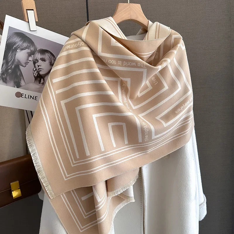 Luxury Brand Scarf Women Winter Cashmere Scarves Large Shawl Wraps Pashmina Blanket Designer Neckerchief Female Foulard Bufandas