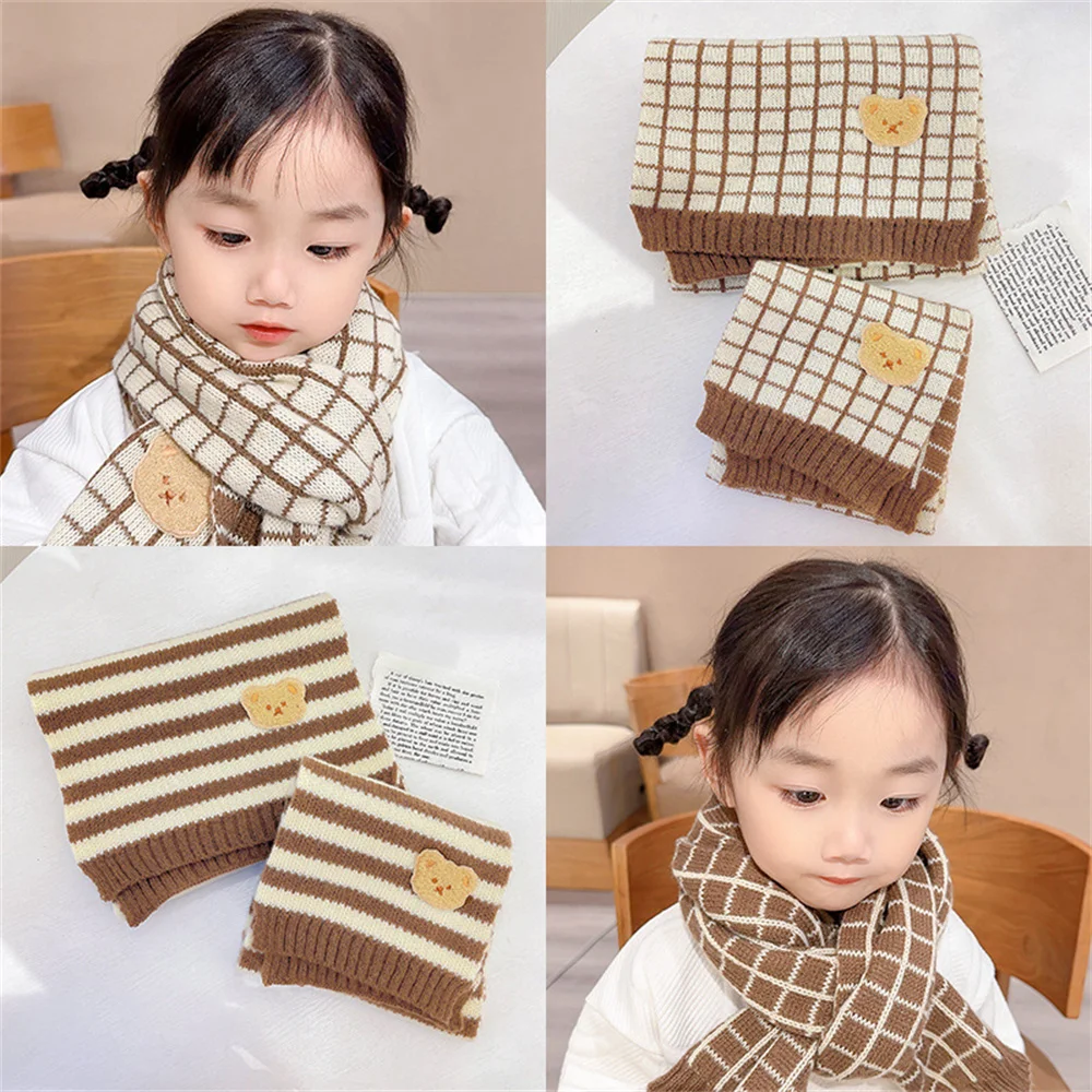 Kids Scarf Boys Girls Baby Winter Warm Bear Scarf Knit Shawl Children Neck Collar Keep Warm Accessories Cheap Parent