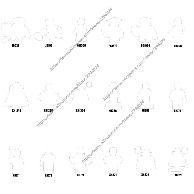 

Фигурки героев, 1 шт., строительные блоки, игрушки JD038, JD169, PG258, PG1560, PG1570, PG1984, XH366, XH369, XH770, XH771, XH773, XH774, серия-049