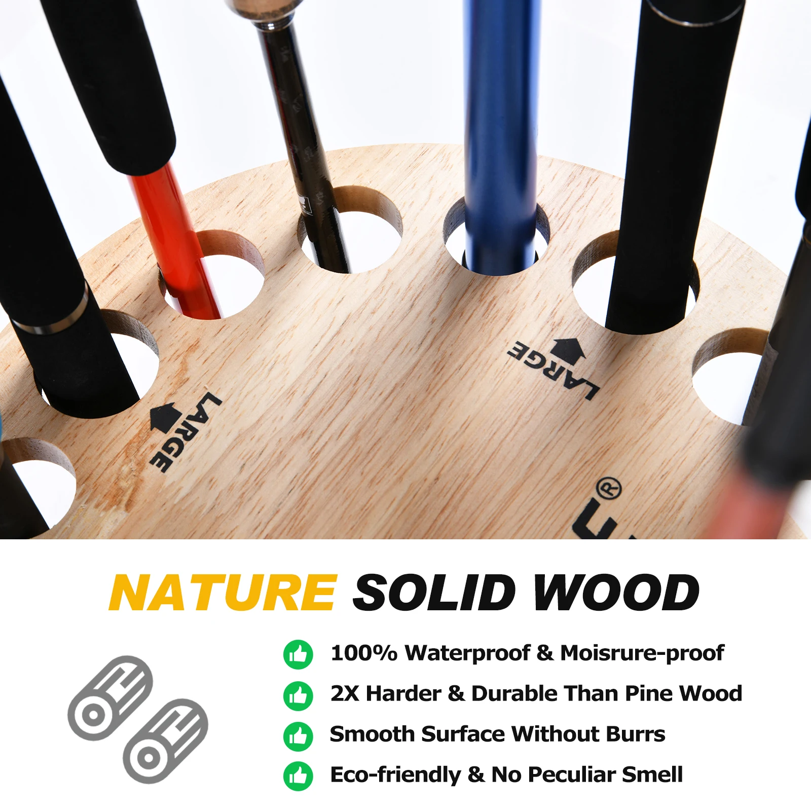 Goture 낚싯대 홀더 16 막대 랙 수직 막대 홀더 차고 낚시대 디스플레이 스탠드 고정 프레임 용 벽 마운트 모듈 형