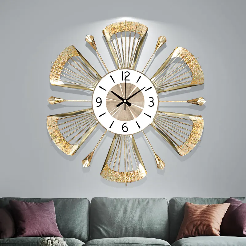 

Free shipping Wall clock living room fashion creative simple clock modern light luxury art Nordic home dining room decoration