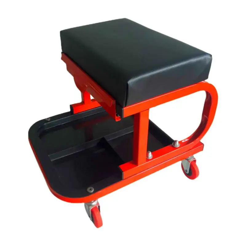 

Mechanical Workshop Seat with Roller Wheels Leather Car maintenance Chair With Tool Tray Stool Car Repair Bench Workshop board