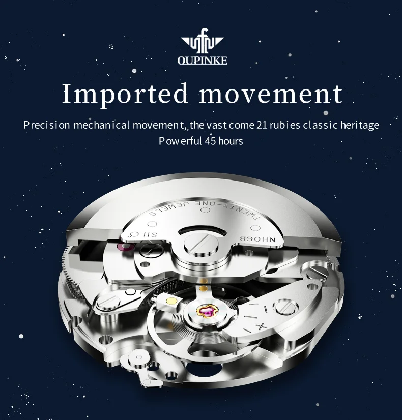 OUPINKE Original Automatic Mechanical Women's Watch Starry sky Diamond Luminous Waterproof Luxury Brand Ladies's Wristwatches