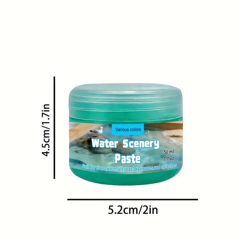 50ml/1.7oz 현실적인 물 효과 페이스트 액체 질감 강, 바다, 호수, 정적 장면, 풍경용 내구성 있는 플라스틱 소재