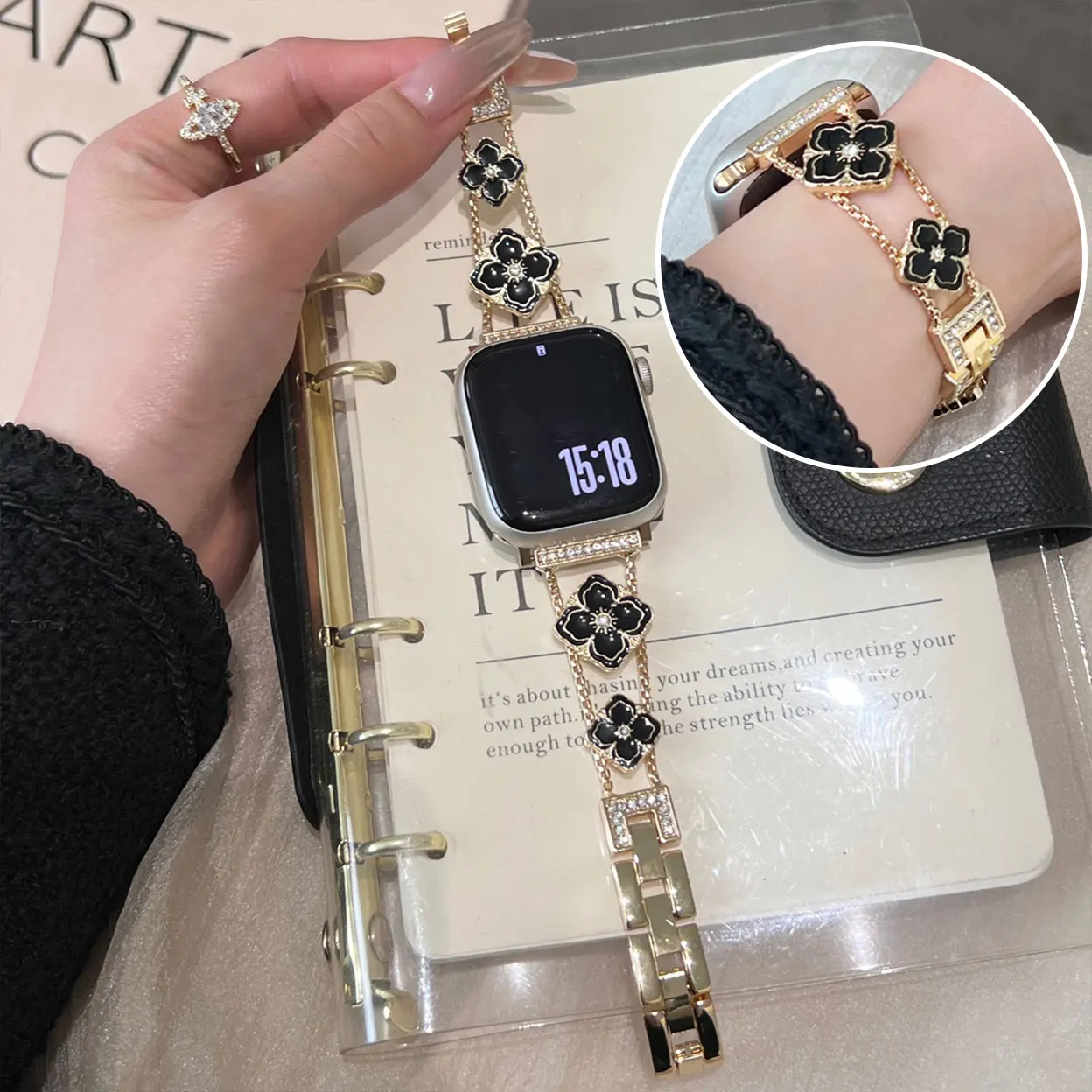 Fashion Droplet Metallarmband für Apple Watch 42 mm Armband S10 46 mm 44 mm 45 mm 38 mm 41 mm 40 mm Damenarmband für IWTach-Serie 9876543 – Detail 11