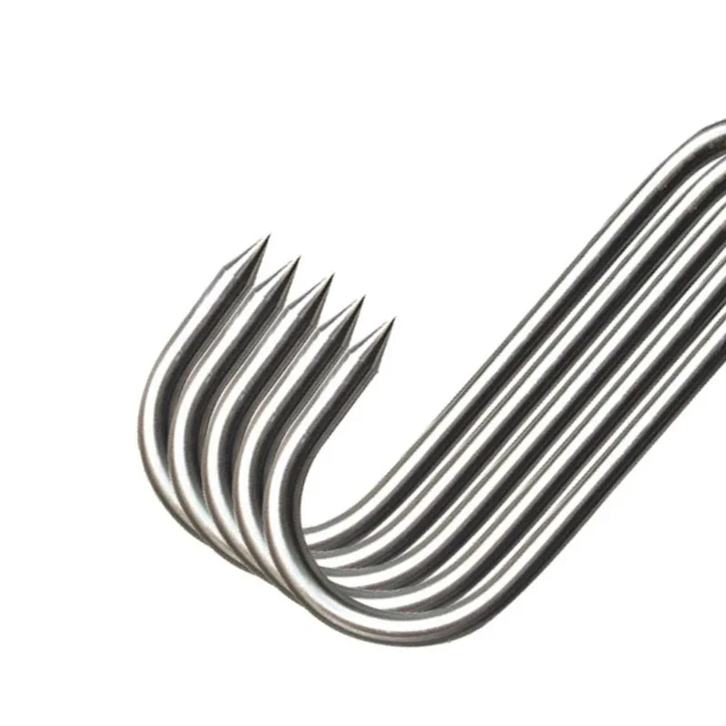 Stainless Steel S Hooks with Sharp Tip Utensil Meat Clothes Hanger Hanging Hooks for Butcher Shop Kitchen Baking Tools 10/20Pcs metal hook