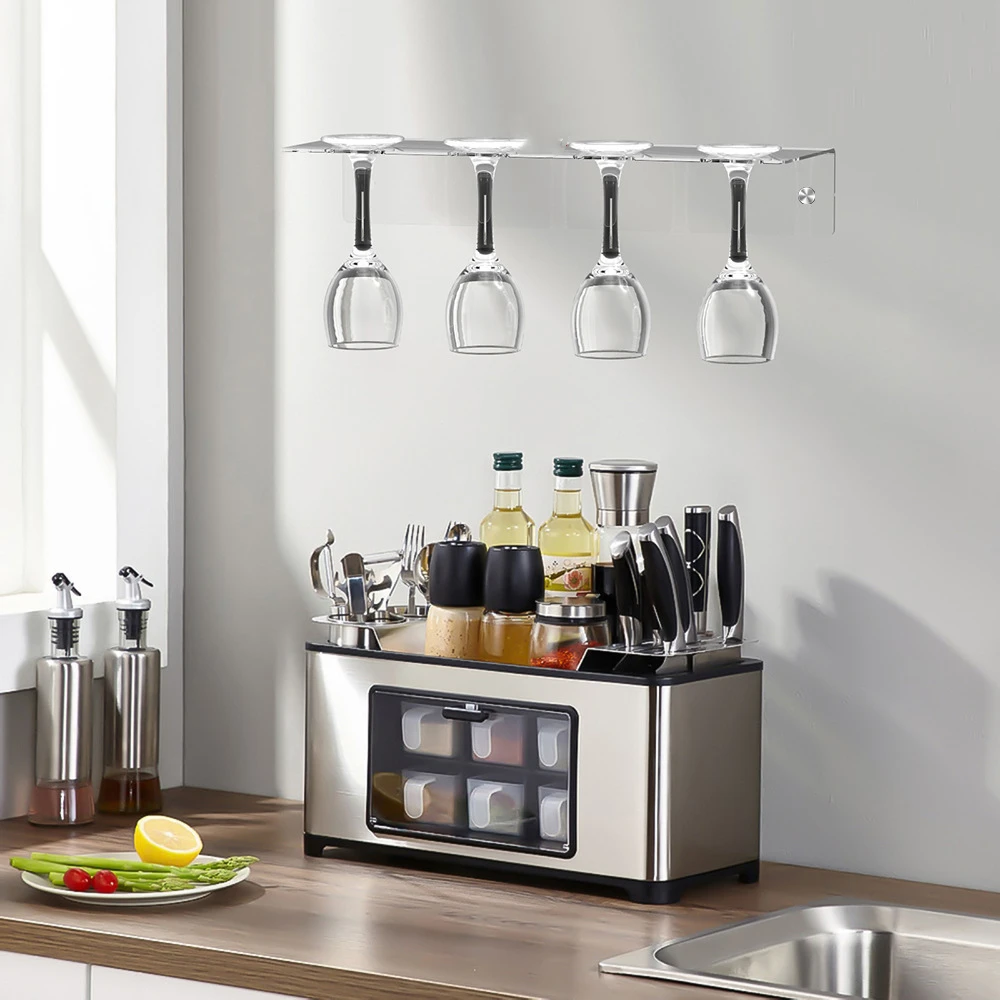 Acrylic Cup Holder Wine Glass Storage Rack Stand Wine Glass Holder Hanging Goblet Holder Bar Cup Holder Wine Glass Hanger Shelf 3