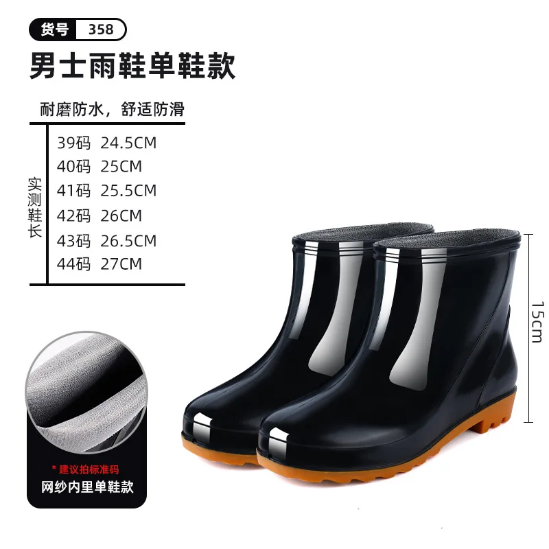 Non Slip Oxford Sole Labor Protection Rain Shoes Men's Fishing Rubber Shoes Warm Plush High Tube Fishing Waterproof Boots