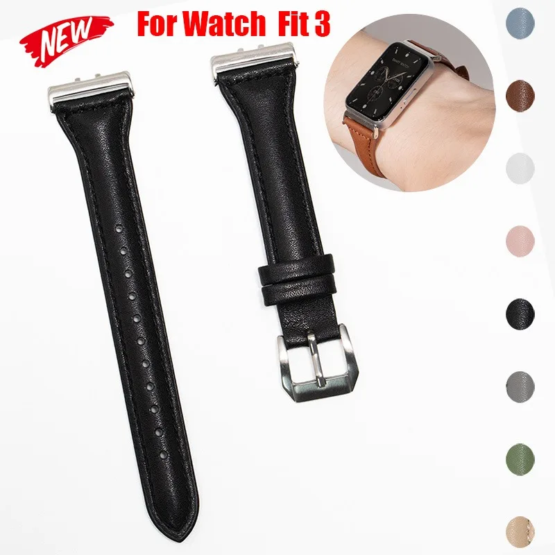 Premium Leather Replacement Band for Galaxy Fit 3 - Sporty Women's Bracelet Strap