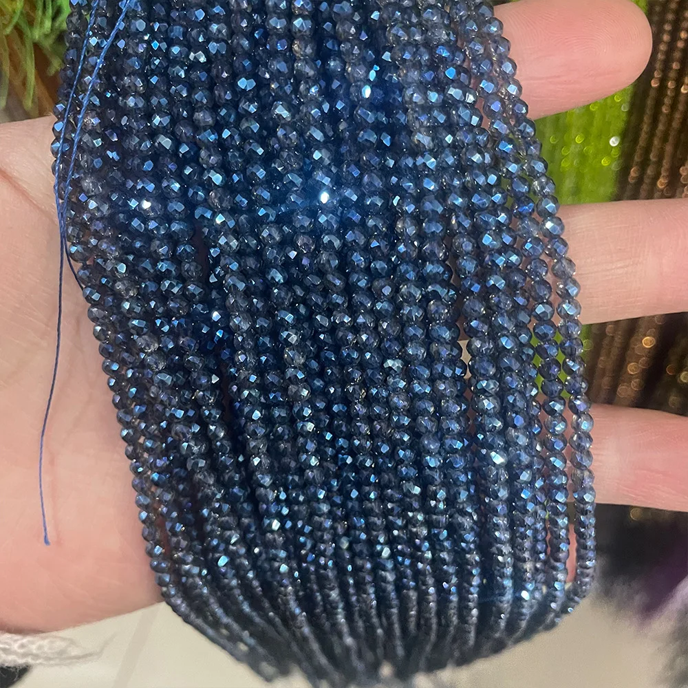 Faceted Crystal Glass Small Round Beads