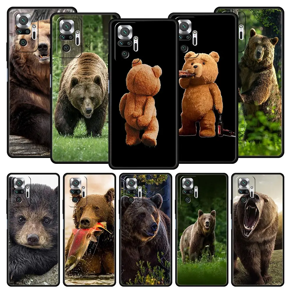Custodia Per Telefono In Silicone Per Xiaomi Redmi Note 12 10 11 9 8 Pro Plus 9S 7 8T 9T 9A 8A 9C K40 Cover Da Gioco Divertente Just Relax Brown Bear