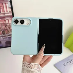 Sleek Matte Folding Phone Case - Slim, Soft Touch, Shockproof Back Cover in Solid Color for iPhone Duo (LIGHT BLUE)
