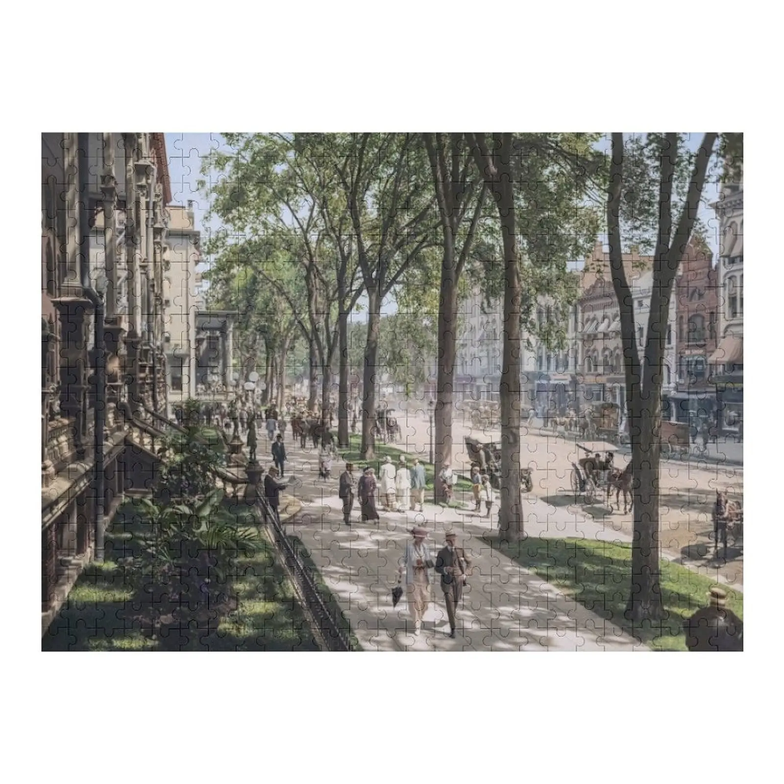

Broadway in Saratoga Springs, New York, ca 1915 (full size) Jigsaw Puzzle Custom Puzzle Wooden Compositions For Children