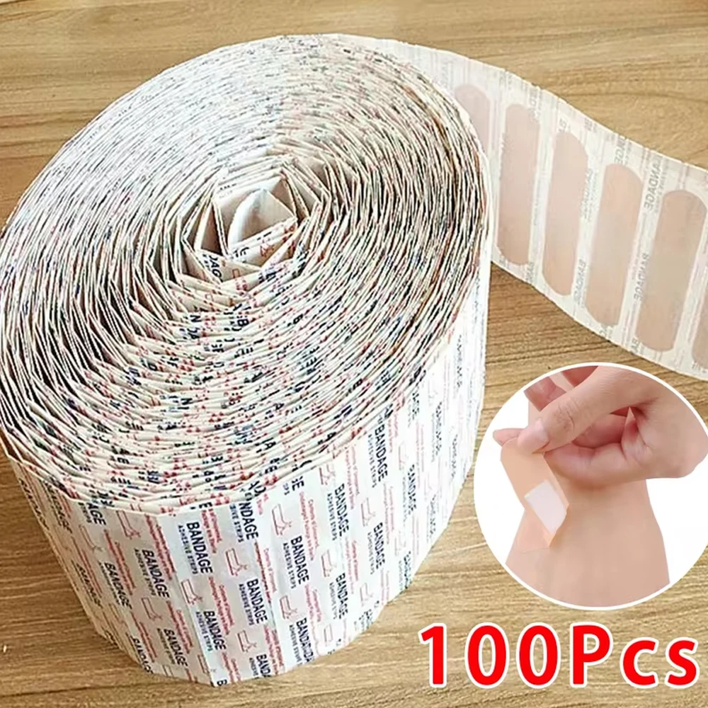 100Pcs Band-Aids Waterproof Breathable Cushion Adhesive Plaster Wound Hemostasis Sticker Band First Aid Bandage Gauze first aid kit wound bandage