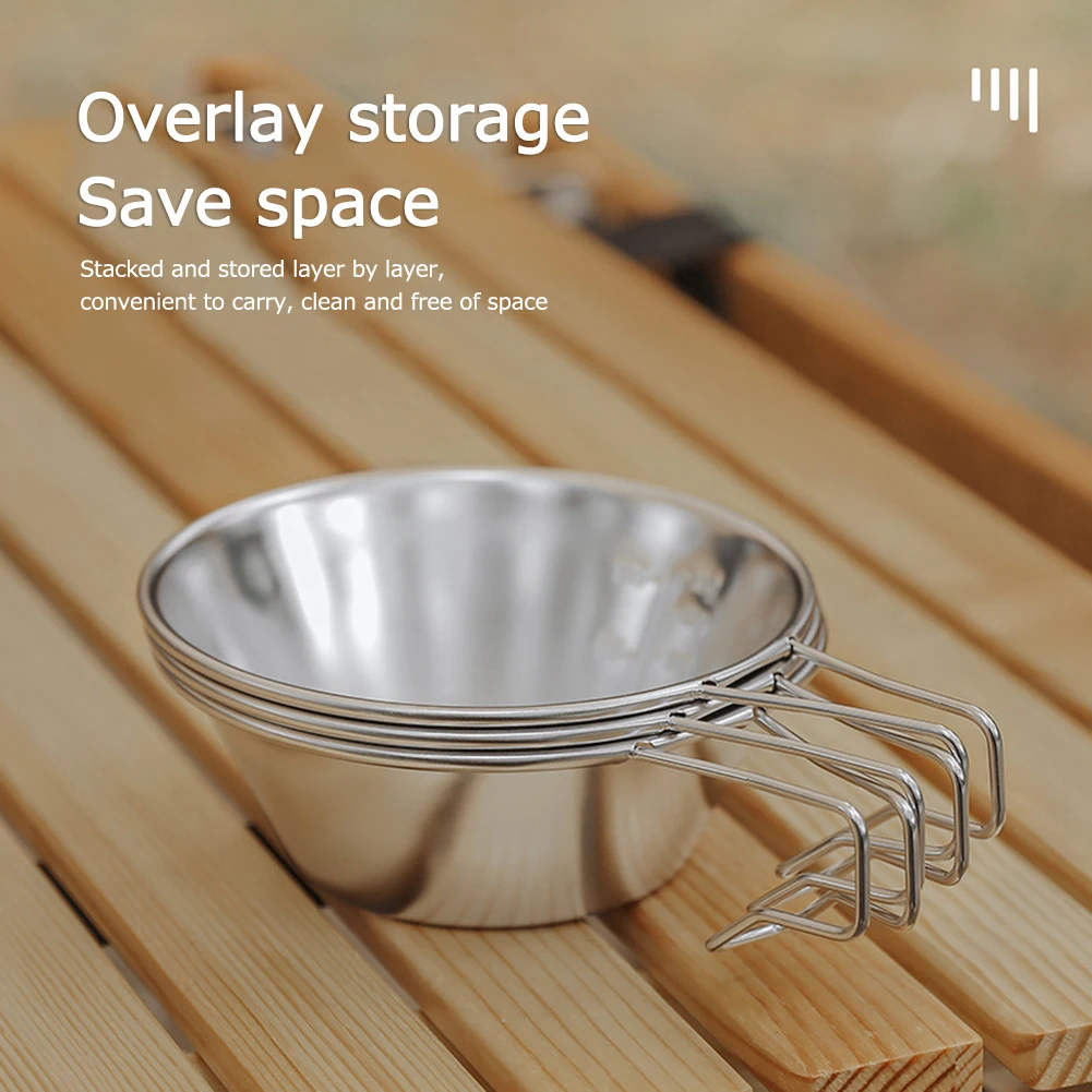 Stainless Steel Foldable Food Bowl for Camping Hiking Picnic