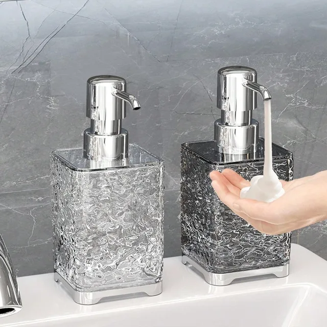 ขวดจ่ายของเหลว - ขวดจ่ายสบู่แบบเติมได้ ป้องกันการรั่วซึม สำหรับแชมพู/ครีมอาบน้ำ โรงแรม และการจัดระเบียบห้องน้ำ 1