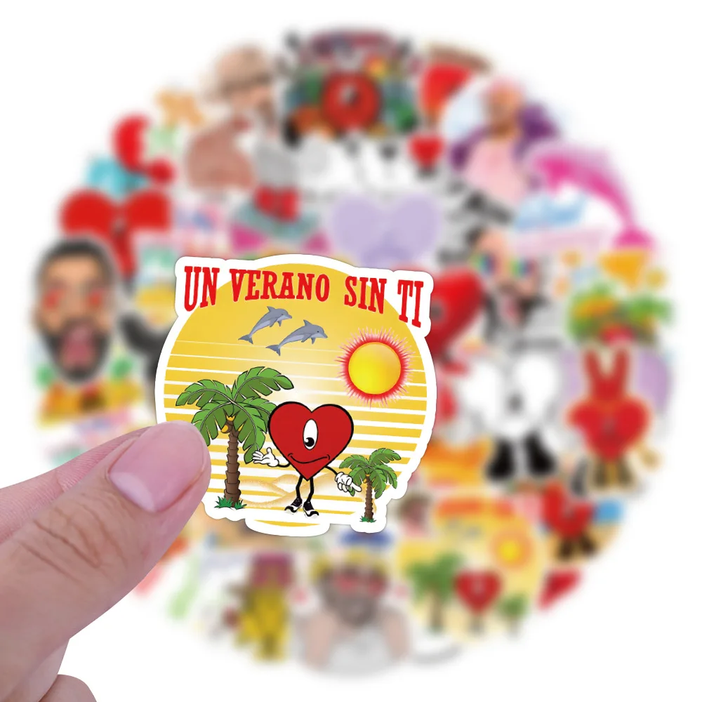 50개입 배드 버니 그래피티 스티커 물병 노트북 휴대폰 자전거 여행 가방 케이스 스케이트보드 스티커