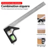 Multifunction Square Angle Ruler High-precision Woodworking Scribing Mark Line Measuring Tools Kit Stainless Steel Durable Level 3